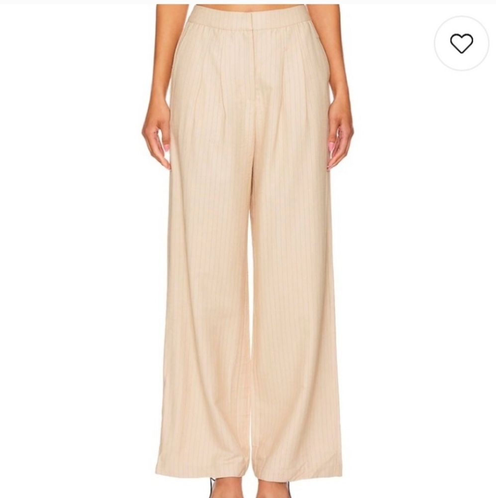 Women's Cream Wide-Leg Pants